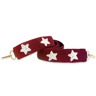 Garnet Star Beaded Crossbody Strap #MNA107VL-GAR