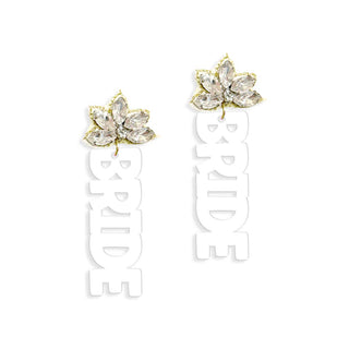 White Bride Crystal Earrings