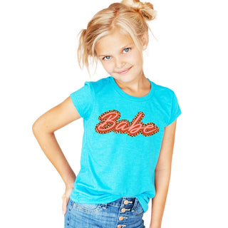Kid's Aqua Leopard Babe T-Shirt