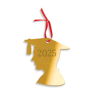 Mirrored Gold 2025 Boy Graduate Ornament