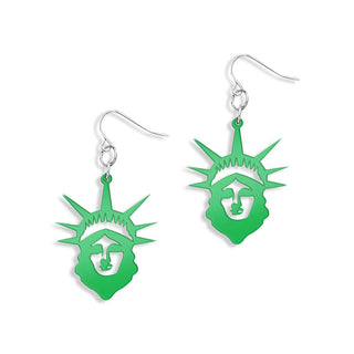 Mirrored Green Lady Liberty Earrings