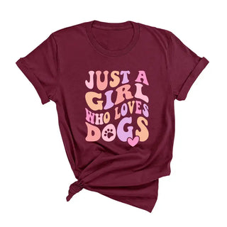 Just a Girl Who Loves Dogs T-Shirt #HPTS-DTEALLG-JUSTAG