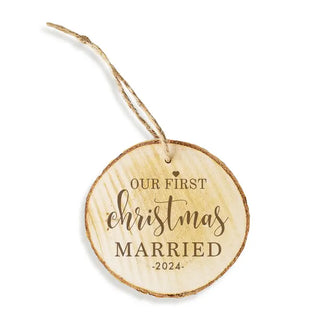 First Christmas Married 2025 Wood Ornament #LOR-ORW-MAR25