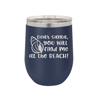 Find Me at The Beach Navy 12oz Insulated Tumbler
