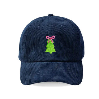 Bow Christmas Tree Corduroy Cap