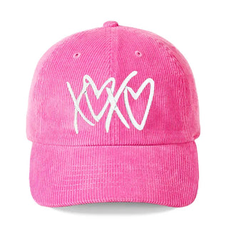 Heart XOXO Hot Pink Corduroy Cap #M193VL-HTPKCORD-HRTXO