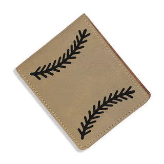Baseball Laces Bifold Wallet #LMW189-LTBRN-BLACE