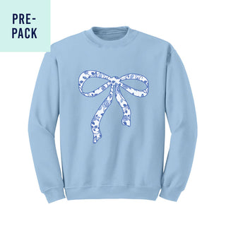 Blue Floral Bow Light Blue Sweatshirt Pre-Pack