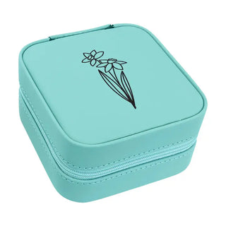 Birth Month Flower Jewelry Case #L2303-BLK-APR