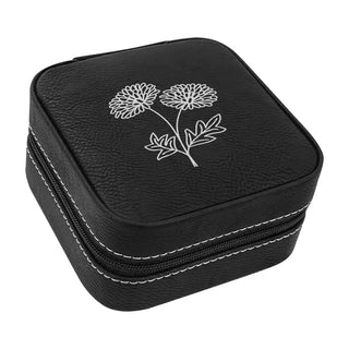 Birth Month Flower Jewelry Case #L2303-BLK-APR