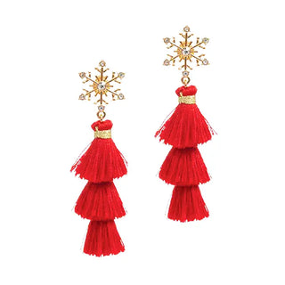 Red Let it Snow Earrings #VLJE2446-RED