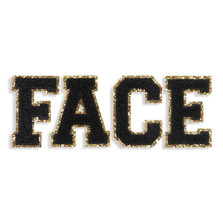 Face Black Varsity Letter Patches