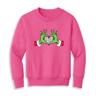 Grinchy Kind of Love Kid's Sweatshirt #HPSW-KDBLKMED-KDGHEART