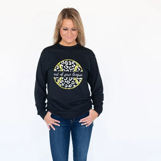 Out of Your League Softball Black Long Sleeve Shirt #HPLS-BLKXXL-LEAG24