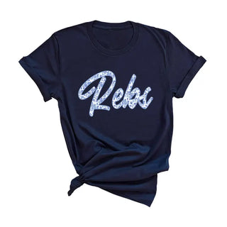 Blue Floral Rebs Ole Miss T-Shirt #HPTS-NAVYLG-BFLREB