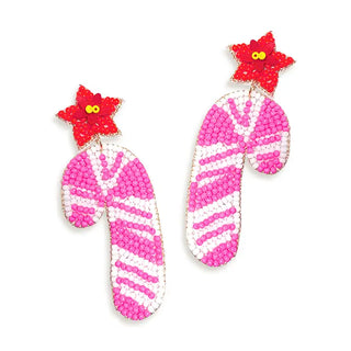 Candy Cane Wishes Earrings #VLJE387-CANDY