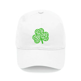 Leopard Shamrock White Cap