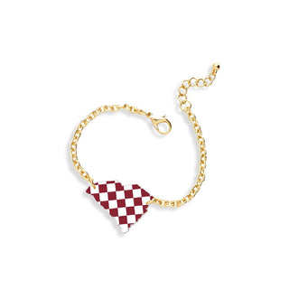 Garnet & White Check South Carolina Bracelet