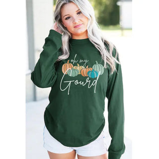 Oh My Gourd Long Sleeve Shirt #HPLS-BLKSM-GOURD