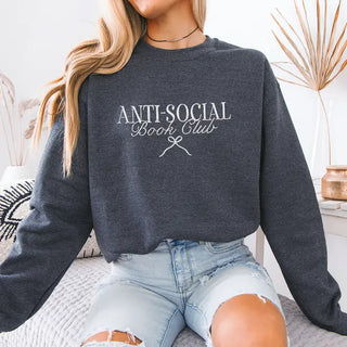 Anti-Social Book Club Embroidered Sweatshirt #MSW-ASHLG-ASBOW