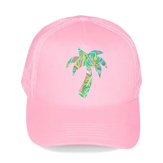 Let's Get Tropical Trucker Hat #L197-BLU-HTTRPPALM23