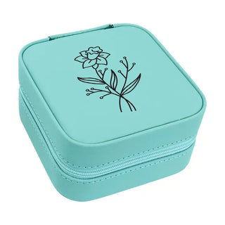 Birth Month Flower Jewelry Case #L2303-BLK-APR