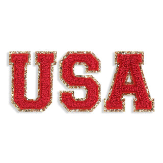 USA Red Varsity Letter Patches