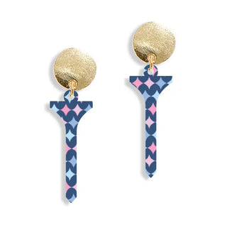 Pastel Diamonds Golf Tee Earrings #ACE-329-TEE-PASDIA