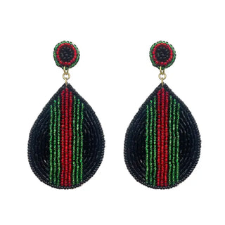 Christmas Stripe Maggie Earrings #VLJ0341-BRG