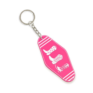 Hot Pink Acrylic Boots Keychain
