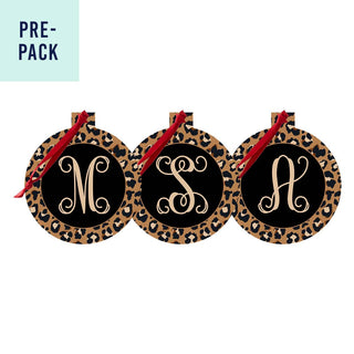Spotlight Leopard Round Ornament Single Intial Pre-Pack
