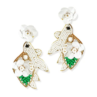 Bloomin' Turtle Earrings #VLJE5267-WHTTUR