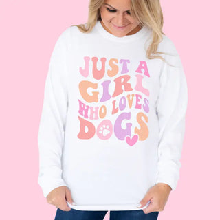 Just a Girl Who Loves Dogs Long Sleeve Shirt #HPLS-GARLG-JUSTAG