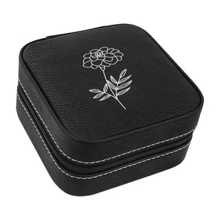 Birth Month Flower Jewelry Case #L2303-BLK-APR