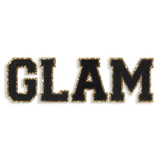 Glam Black Varsity Letter Patches