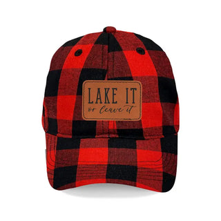 Lake It or Leave It Buffalo Check Cap #L190-BLKCHECK-P102-LEAVE