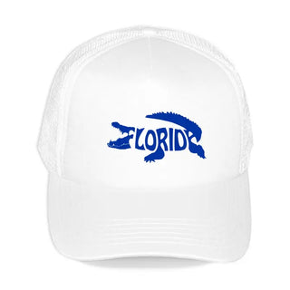 Florida Blue Gator Trucker Hat #L197-ORGWHT-SMBLUGAT