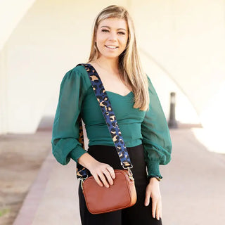 Navy Leopard Crossbody Strap #MNA109VL-NYLPRD