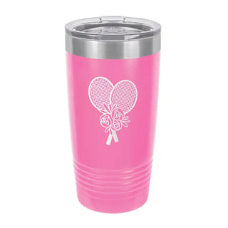 Floral Tennis Racket Pink 20oz Tumbler #TWB20-FLTENNIS23-PK