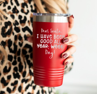 Dear Santa Red 20oz Insulated Tumbler