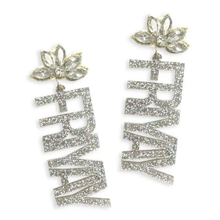 Fri-Yay Holographic Glitter Acrylic Earrings #ACE-489CRY-FRIYAY-HOLGL