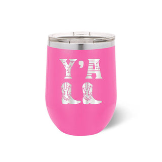 Y'all Pink 12oz Insulated Tumbler