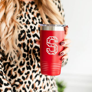 Varsity Single Initial Tumbler