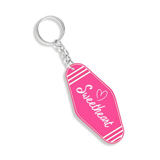 Hot Pink & White Sweetheart Keychain