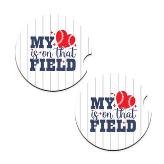 My Heart is on That Field Car Coaster Set #SPACK-CC132-HRTFIELD