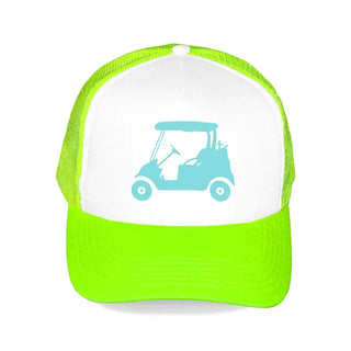 Aqua Golf Cart Trucker Hat #L197-BLU-HTAQGOLF