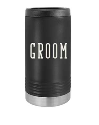 Groom Black Slim Can Beverage Holder