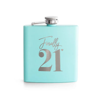 Finally 21 Teal 6oz Flask