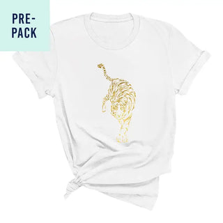 Gold Tiger White T-Shirt 9 pc Set #PACK-WHT-GDTIGER