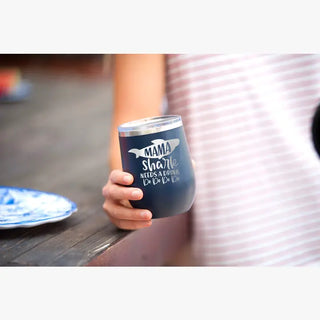 Mama Shark Navy Tumbler #TWB12-MASHARK-NAVY